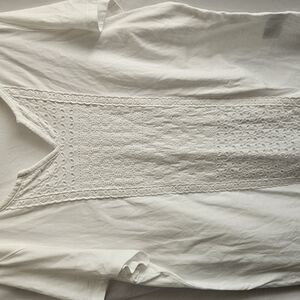 Karen Scott Ivory Lace Accent Blouse